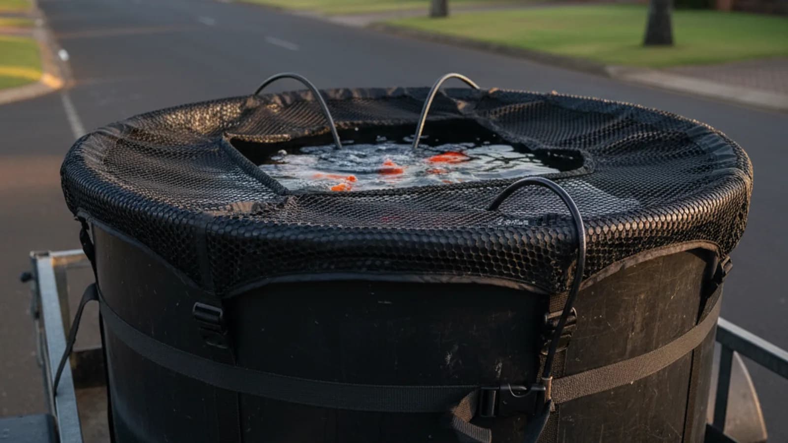 KOI breeder loading fish into a Minurphy transport vat at a Durban farm