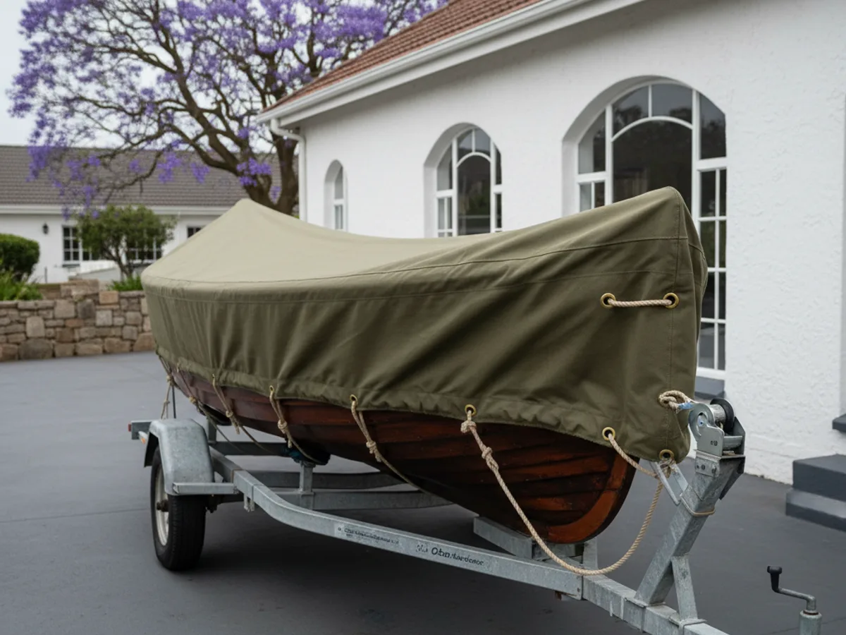 Trailer canvas cover with reinforced corners